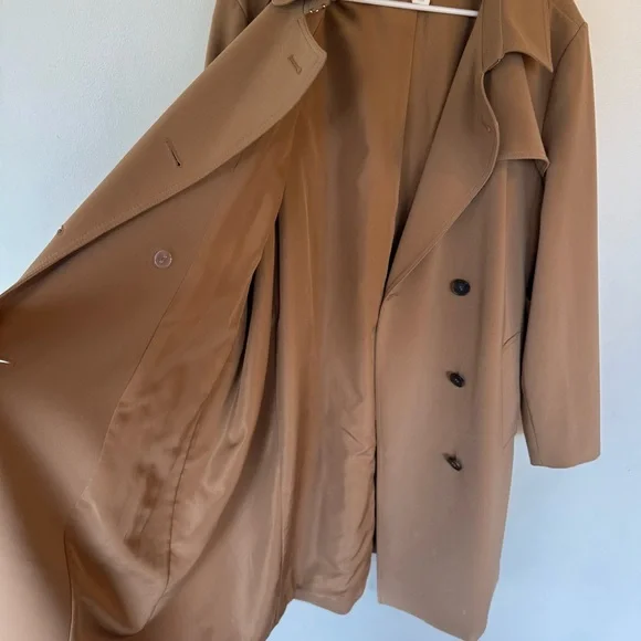 H&M Classic Tan Double-Breasted Women's trench Coat size XL - Picture 6 of 14